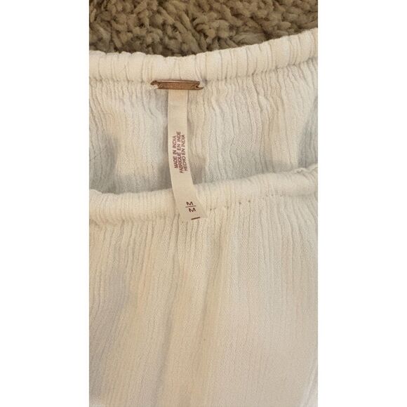 Free People Ambie Maxi Skirt White Ruffle Asymmetrical Boho Size M - Picture 3 of 4